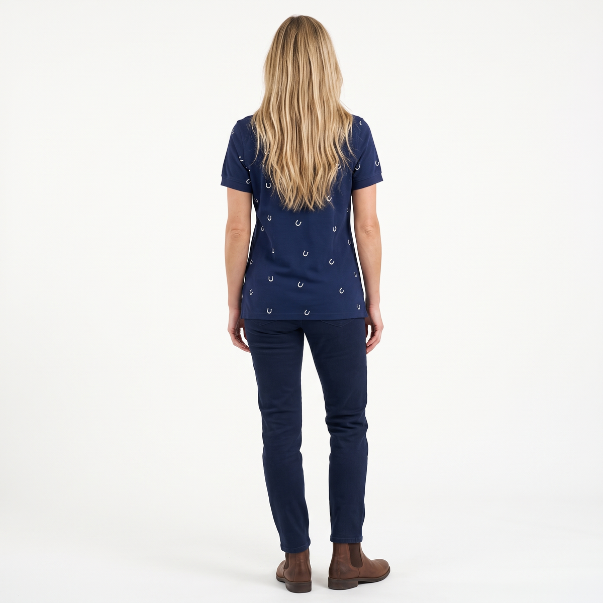 Hazy Blue Womens Short Sleeve Polo Shirt - Pippa