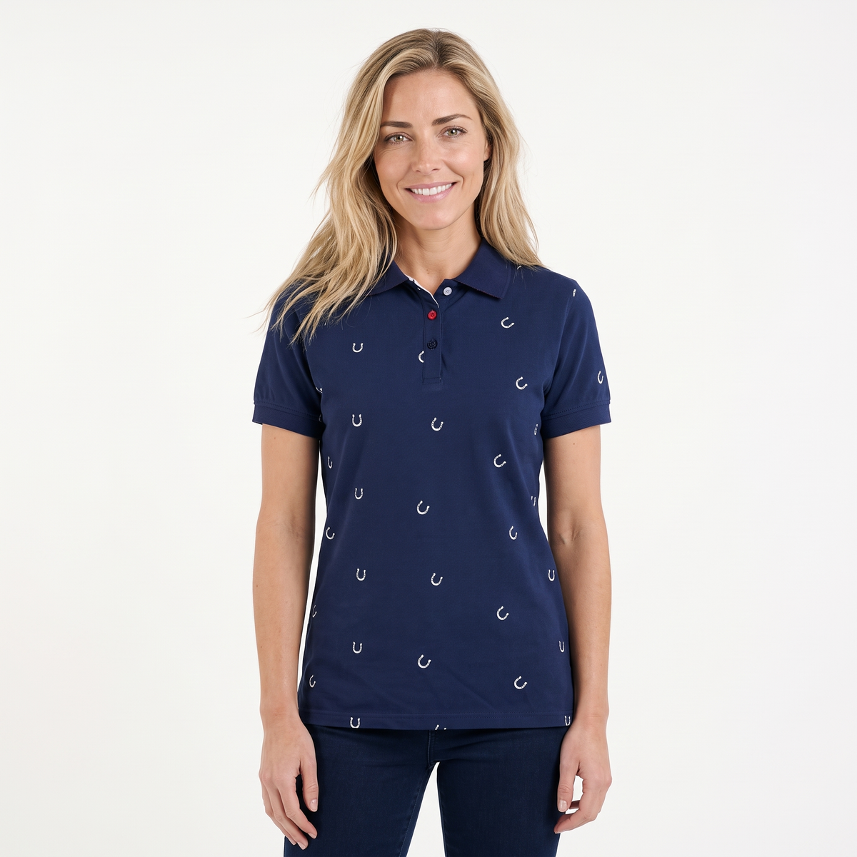 Hazy Blue Womens Short Sleeve Polo Shirt - Pippa