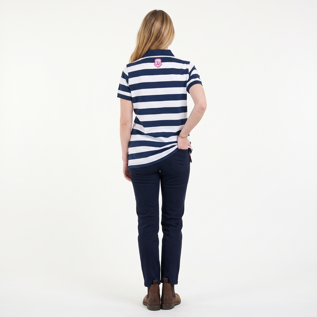 Hazy Blue Womens Short Sleeve Polo Shirt - Sienna