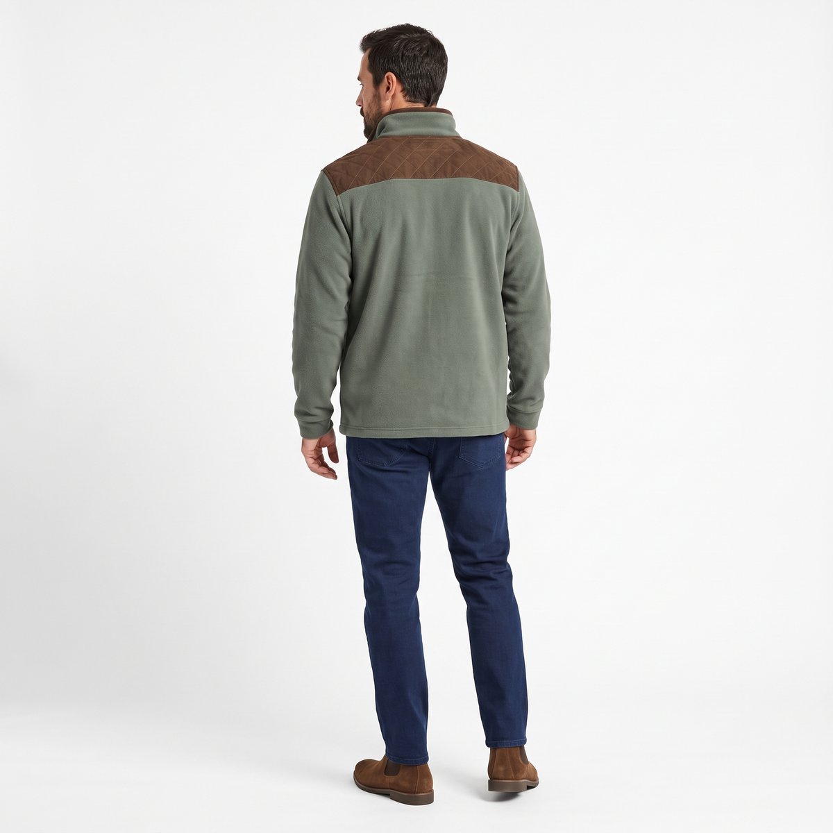 Hazy Blue Marlon Mens Padded Fleece Quilted Jacket