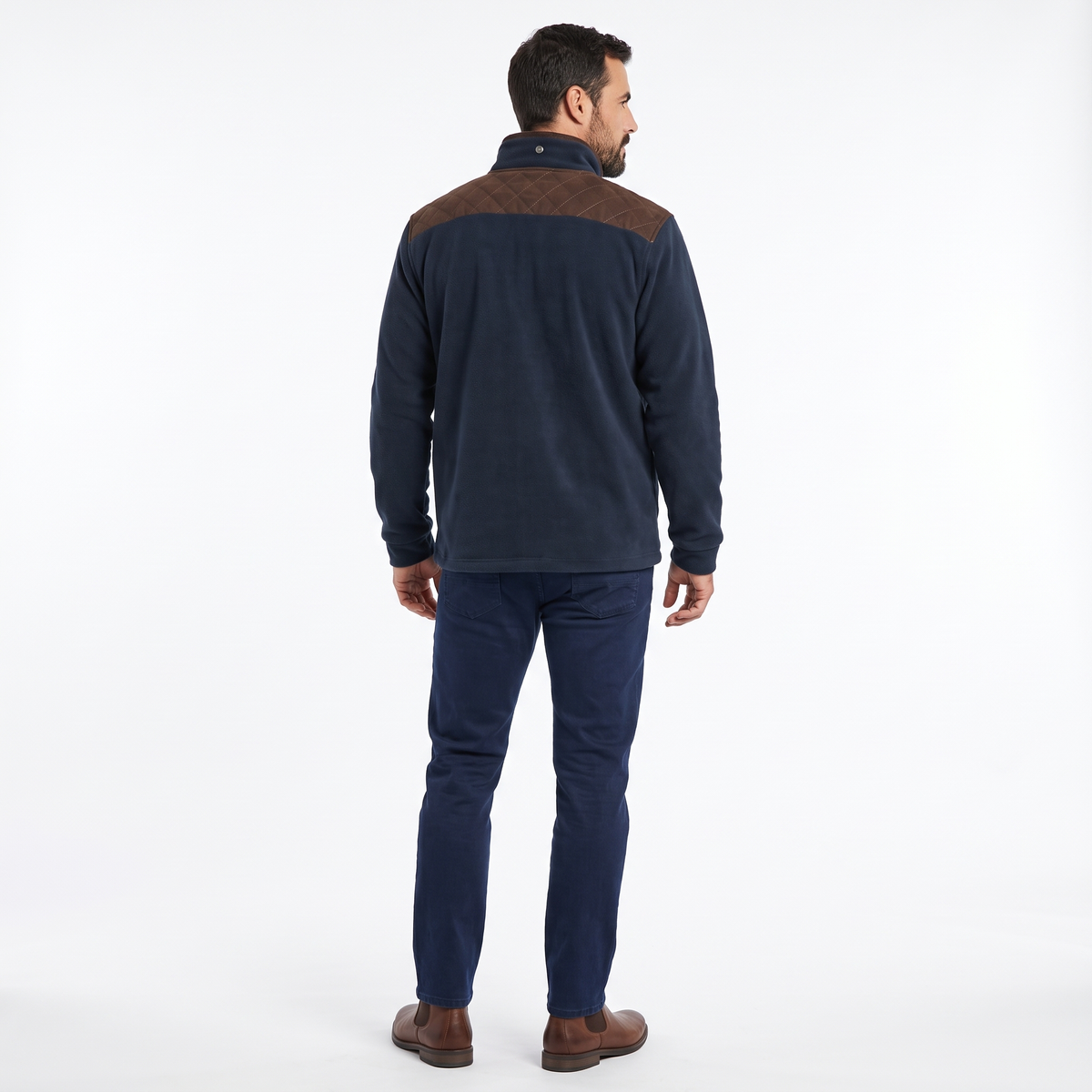 Hazy Blue Marlon Mens Padded Fleece Quilted Jacket