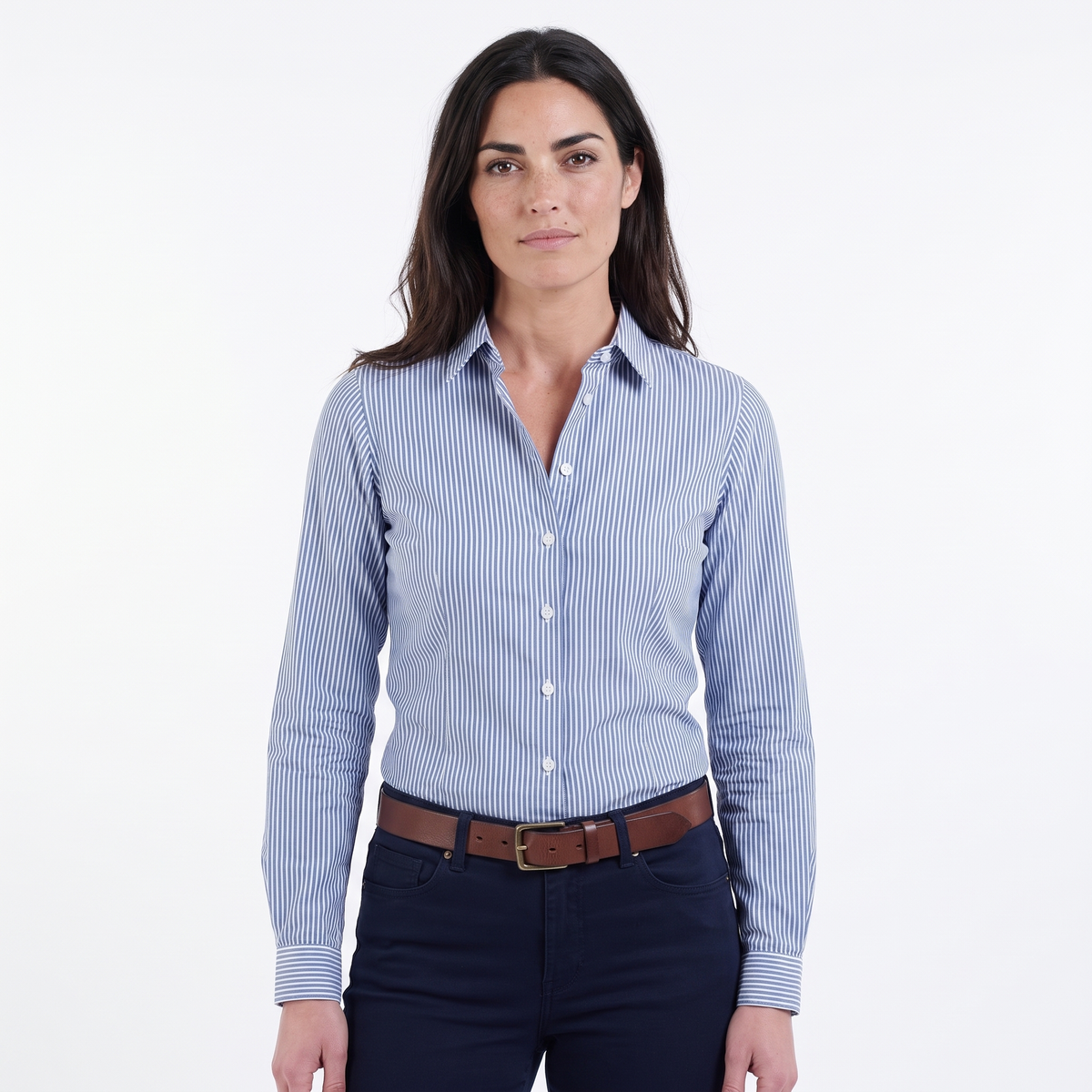 Hazy Blue Women's Cotton Long Sleeve Check Shirt - Romy
