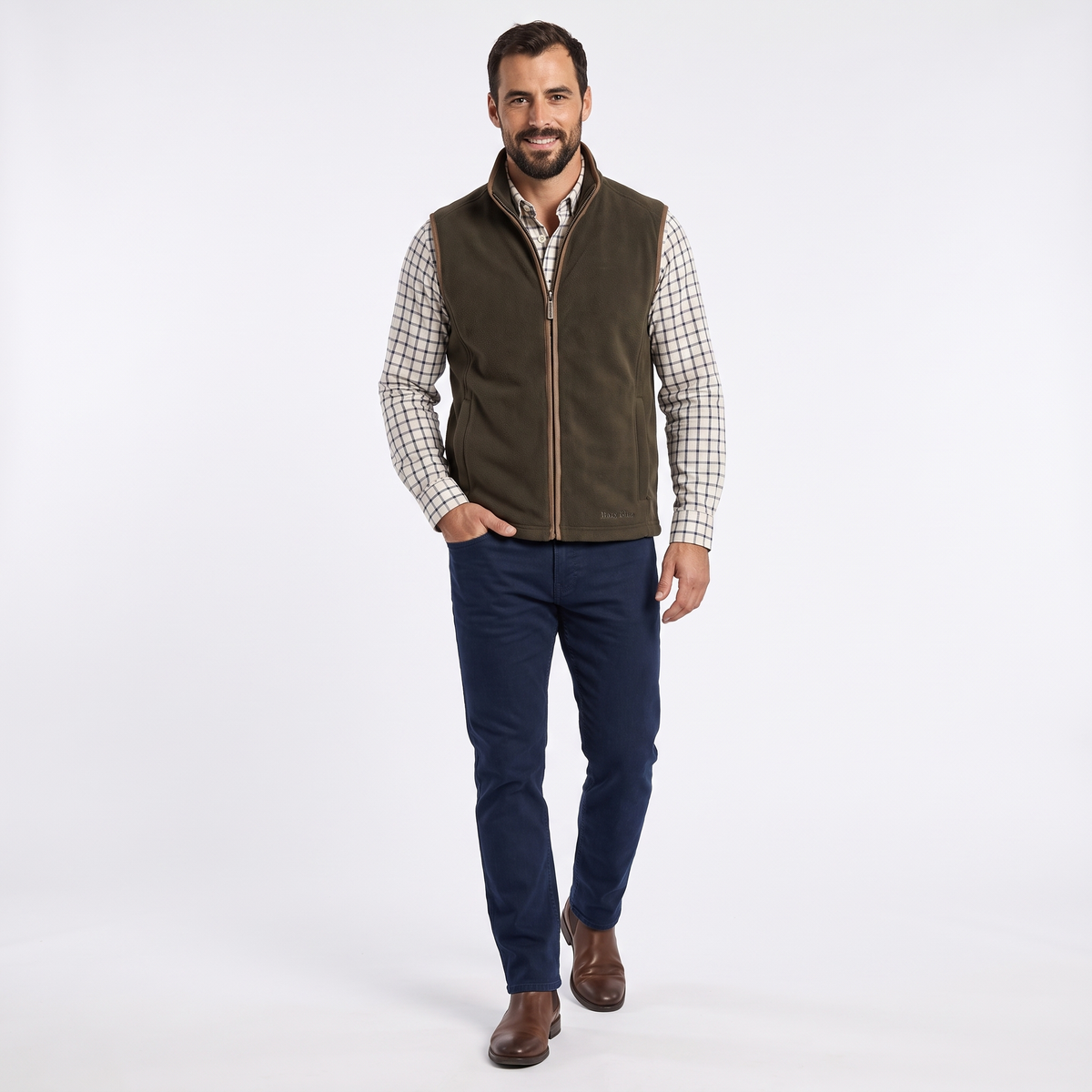Hazy Blue Mens Fleece Waistcoat Gilet Bodywarmer - Bentley