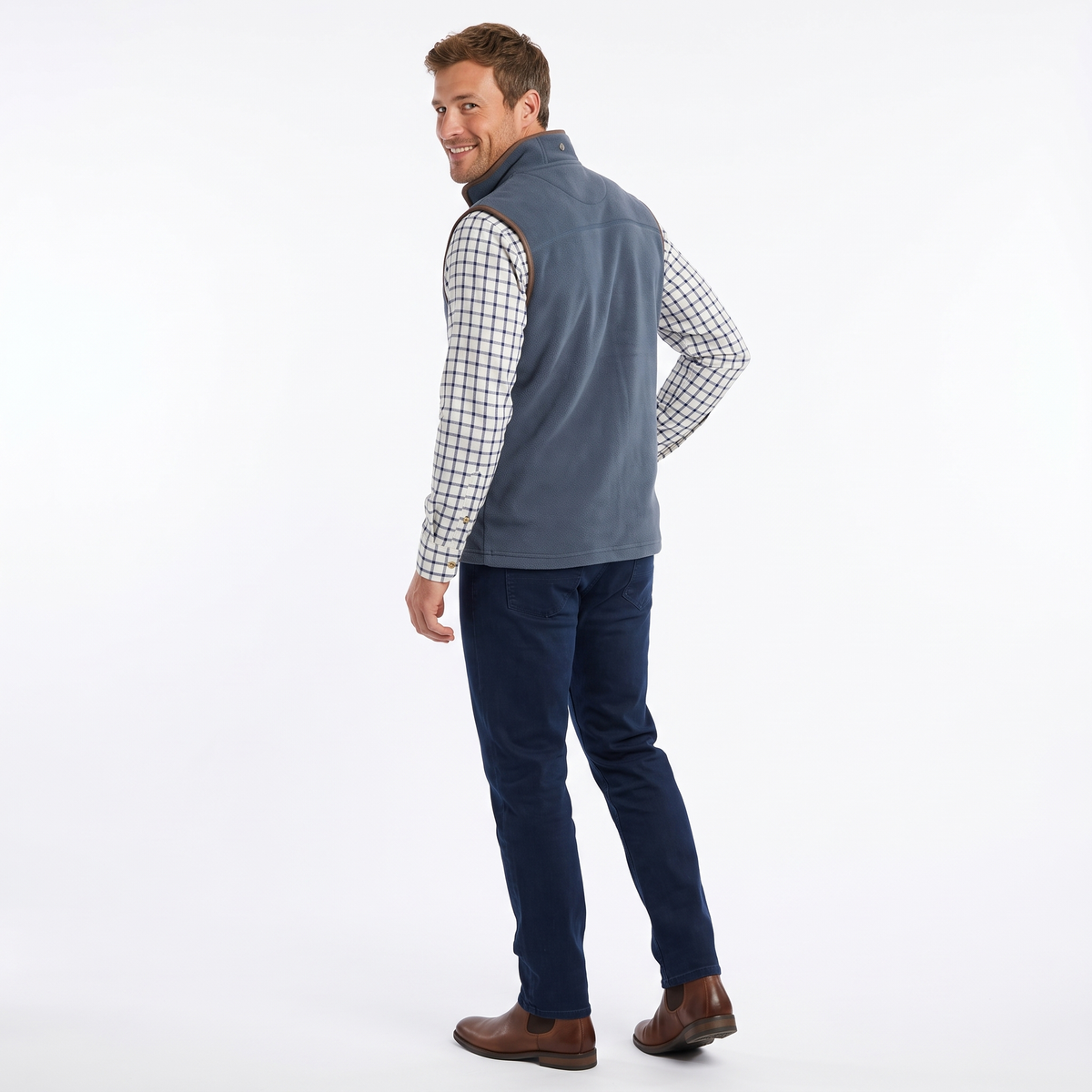 Hazy Blue Mens Fleece Waistcoat Gilet Bodywarmer - Bentley