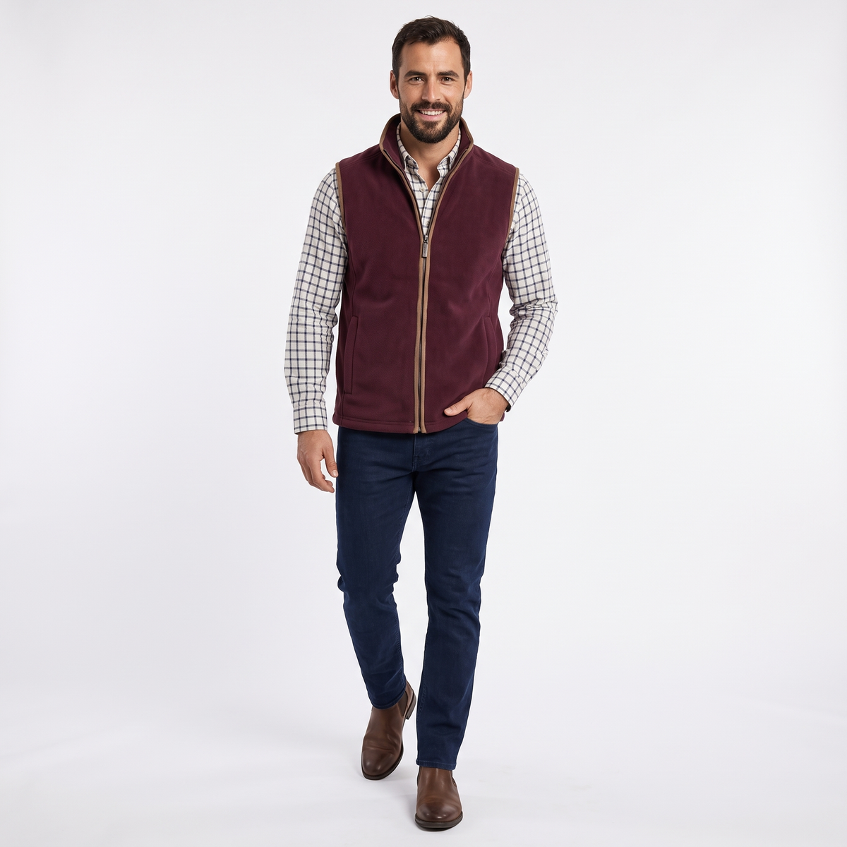 Hazy Blue Mens Fleece Waistcoat Gilet Bodywarmer - Bentley