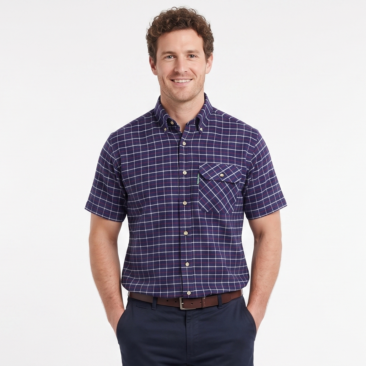 Country Classics Mens Short Sleeve Check Shirt - Fontwell Navy