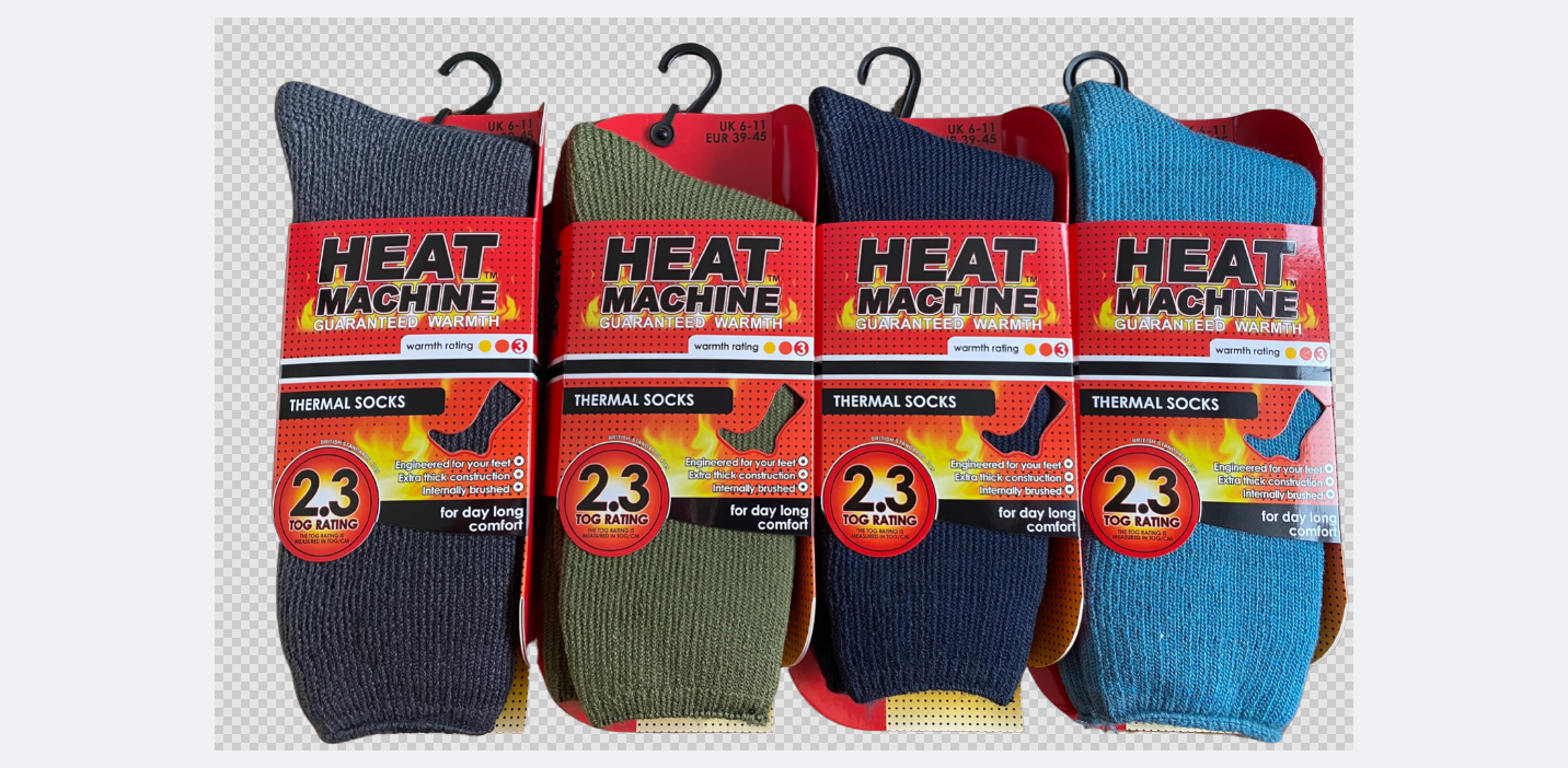 Heat Machine 2.3 TOG Mens Thermal Socks Brushed Inside - Just £6.99! Shop now at Warwickshire Clothing.