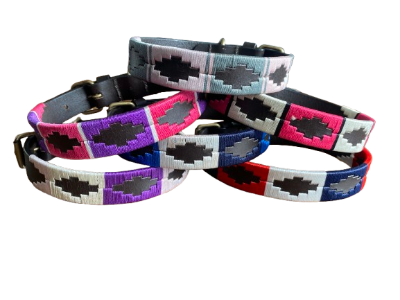 Luxury Polo Leather Dog Collar | Hazy Blue - Just £14.99! Shop now at Warwickshire Clothing.