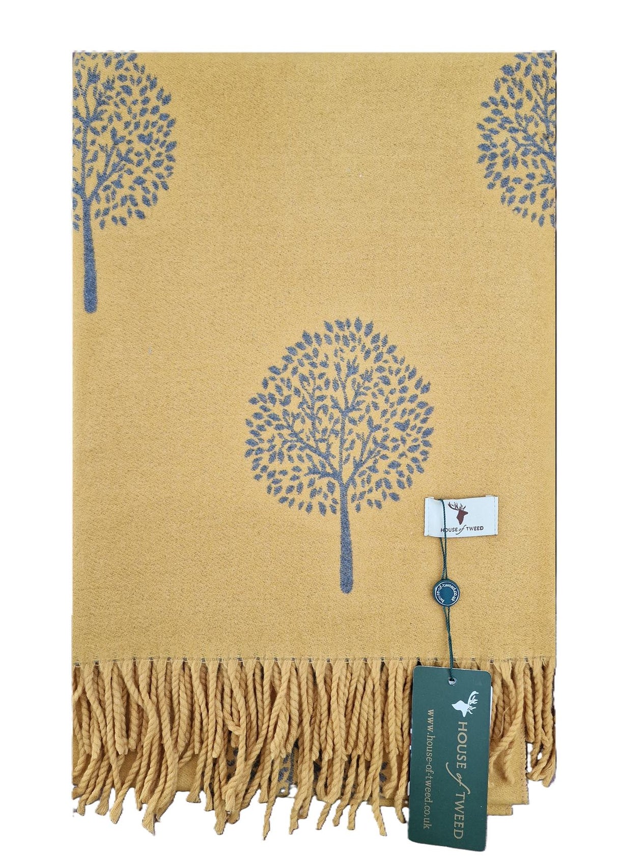 House of Tweed Soft Cashmere Blend Reversible Scarf - Tree of Life - Just £14.99! Shop now at Warwickshire Clothing.
