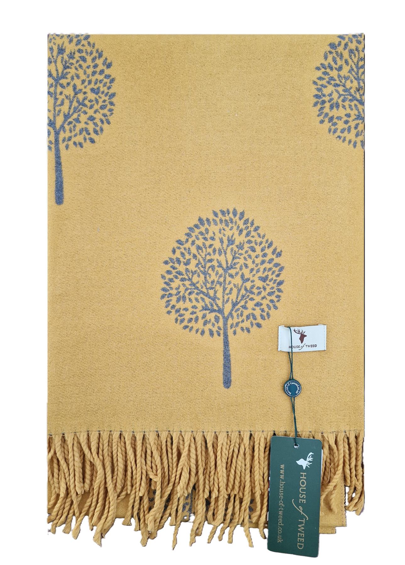 House of Tweed Soft Cashmere Blend Reversible Scarf - Tree of Life - Just £14.99! Shop now at Warwickshire Clothing.