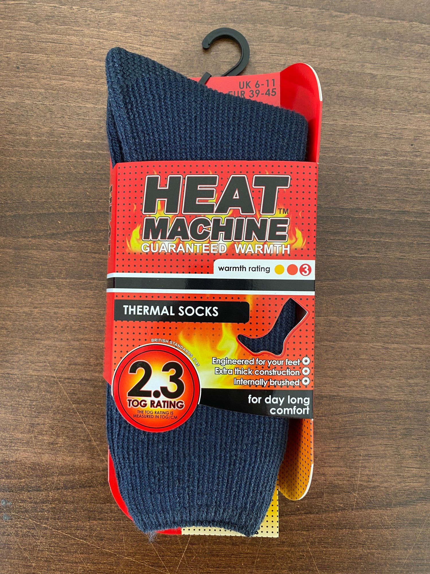 Heat Machine 2.3 TOG Mens Thermal Socks Brushed Inside - Just £6.99! Shop now at Warwickshire Clothing.