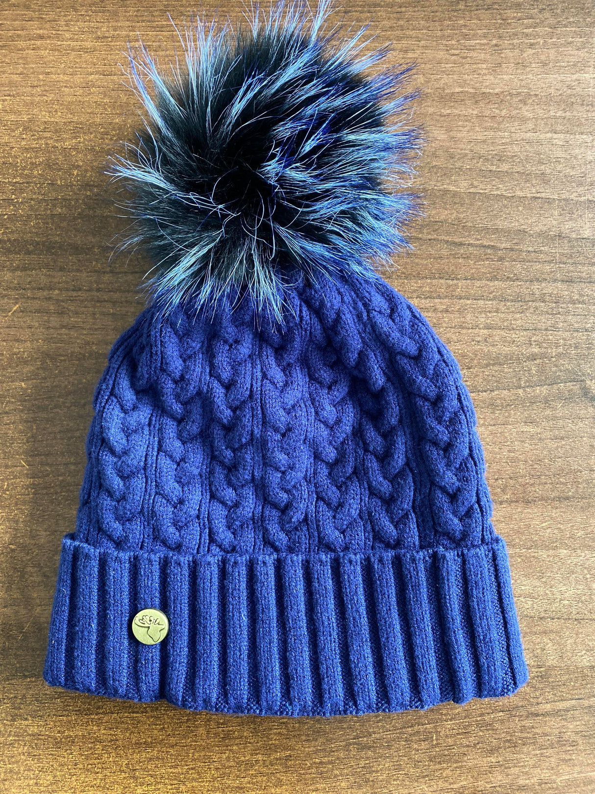 House of Tweed Luxury Plaited Ladies Bobble Pom Pom Beanie Hats