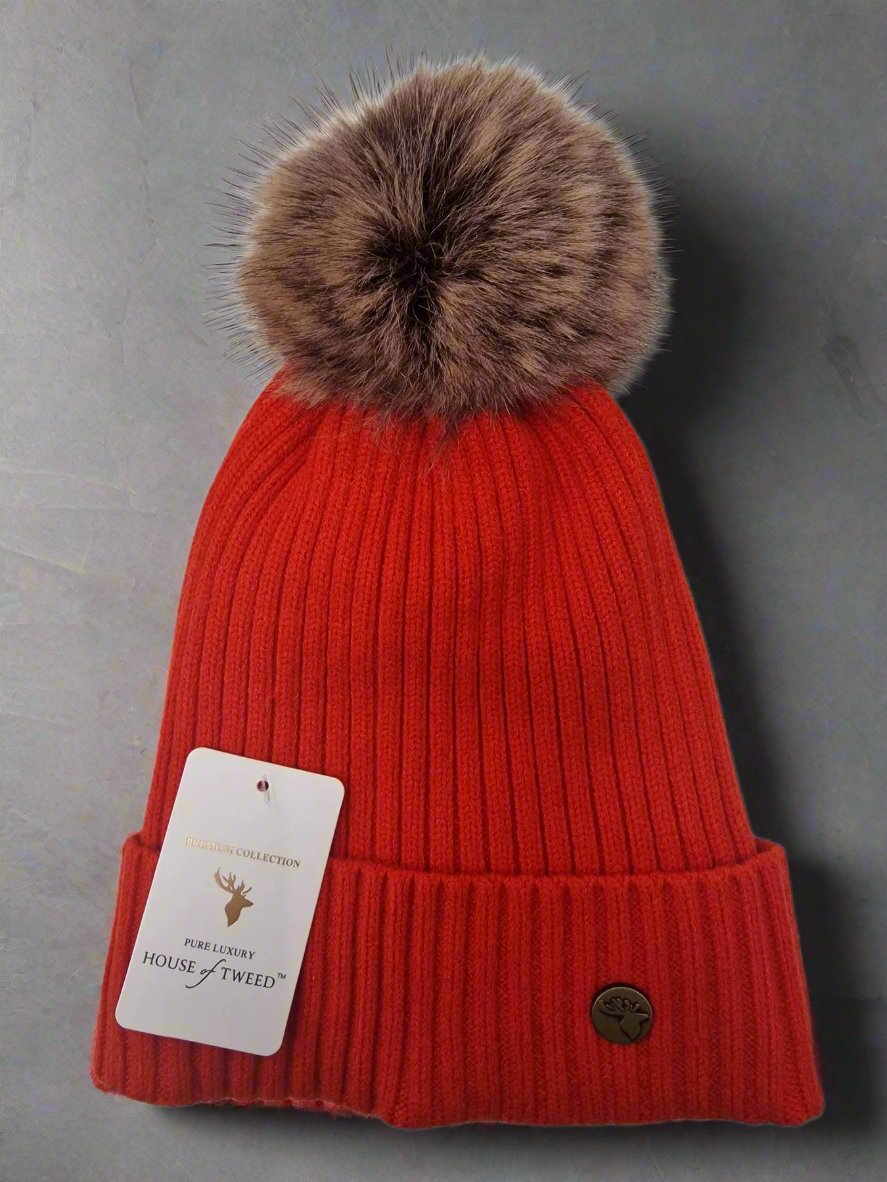 House Of Tweed Womens Luxury Warm Pom Pom Beanie Hat - Just £13.99! Shop now at Warwickshire Clothing.