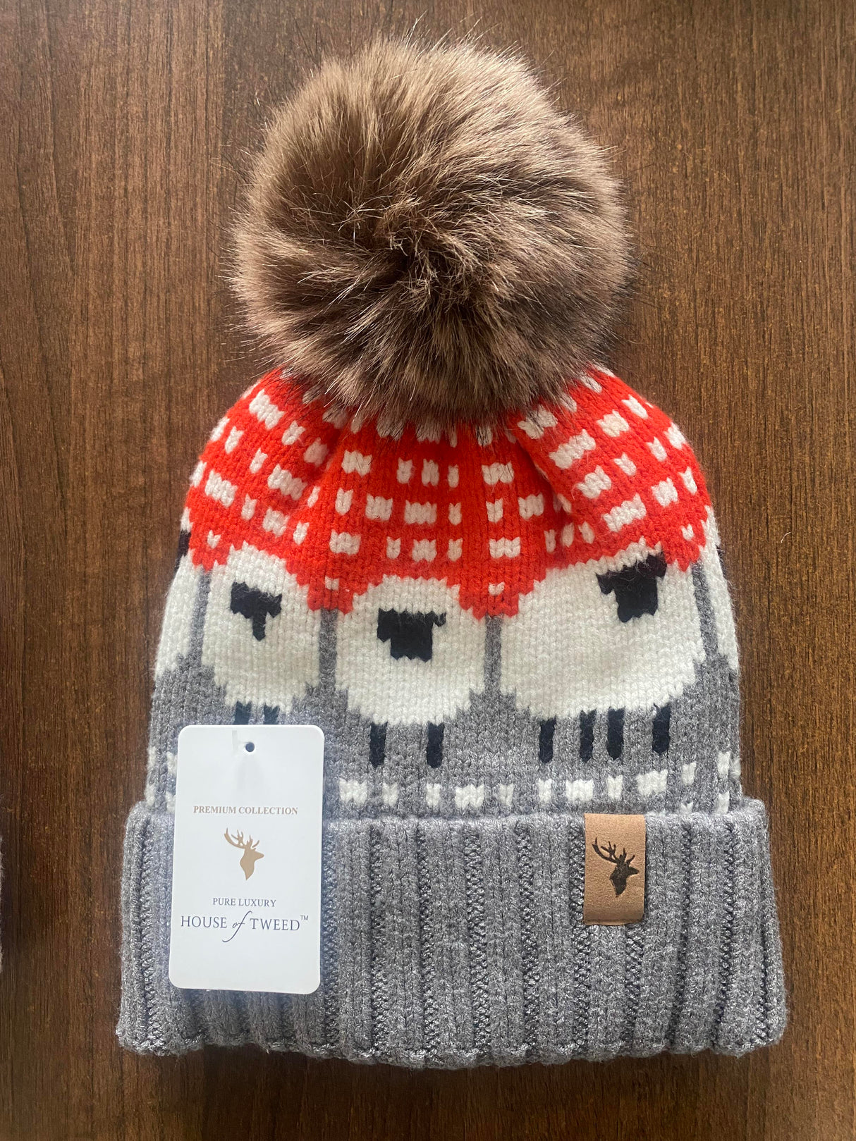 House Of Tweed Luxury Animal Print Pom Pom Beanies - Just £14.99! Shop now at Warwickshire Clothing.