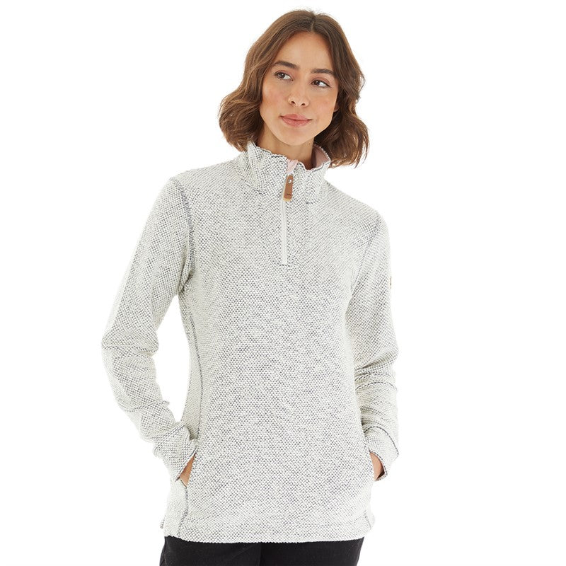 Trespass Womens Ronette Textured Knitted 1/2 Zip Fleece Jacket Off White - Just £34.99! Shop now at Warwickshire Clothing.
