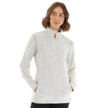 Trespass Womens Ronette Textured Knitted 1/2 Zip Fleece Jacket Off White - Just £34.99! Shop now at Warwickshire Clothing.