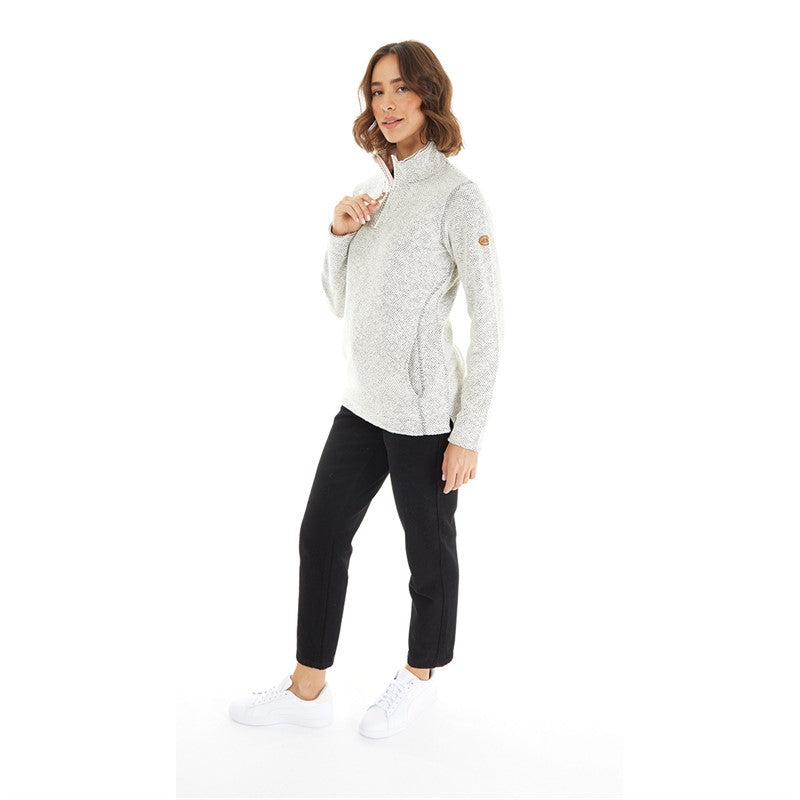 Trespass Womens Ronette Textured Knitted 1/2 Zip Fleece Jacket Off White - Just £34.99! Shop now at Warwickshire Clothing.