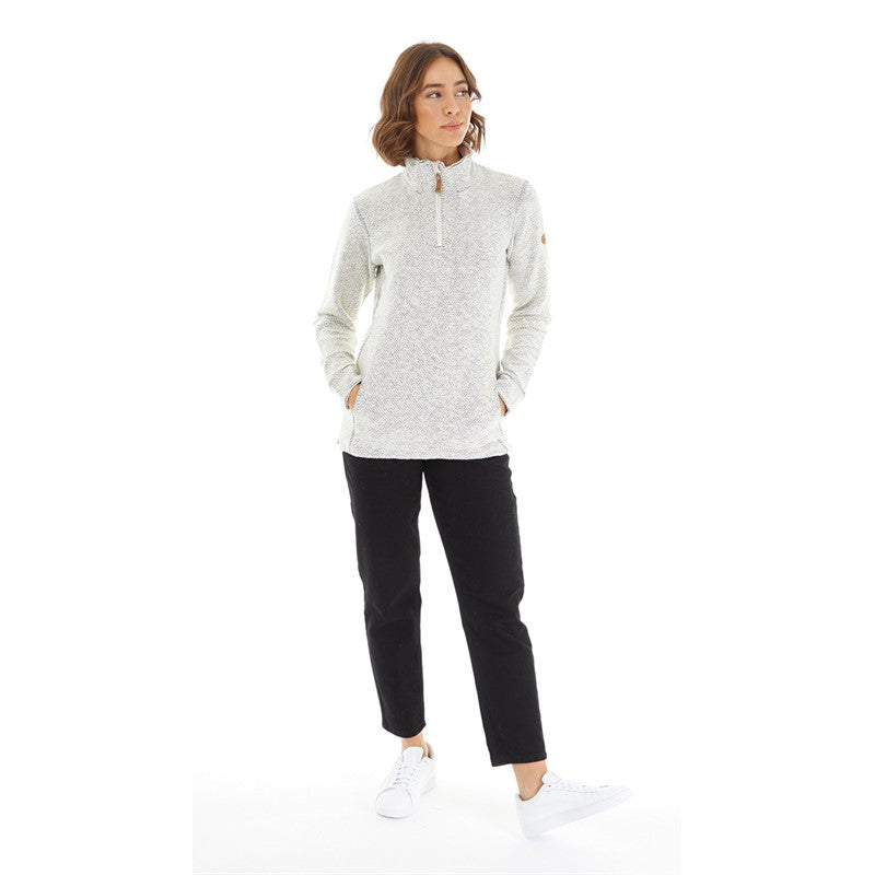 Trespass Womens Ronette Textured Knitted 1/2 Zip Fleece Jacket Off White - Just £34.99! Shop now at Warwickshire Clothing.