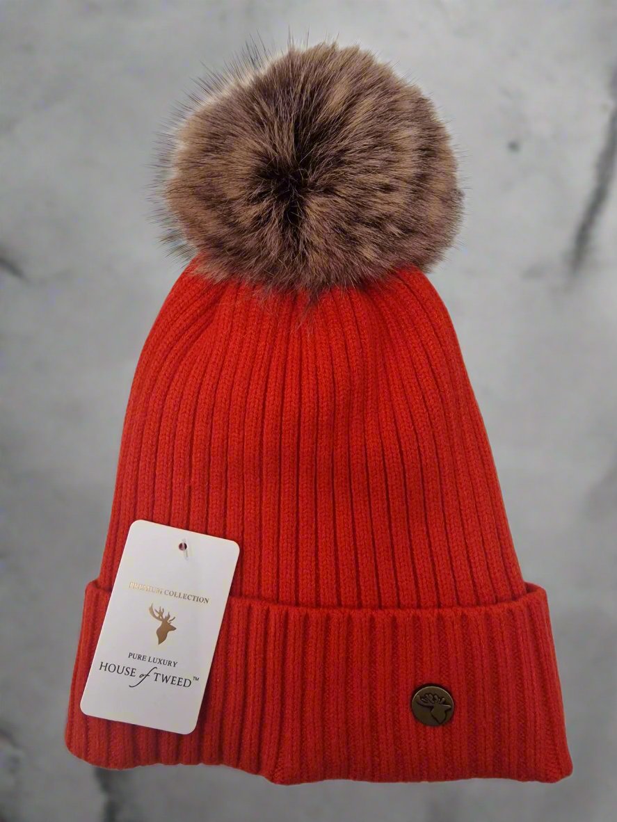House Of Tweed Womens Luxury Warm Pom Pom Beanie Hat - Just £13.99! Shop now at Warwickshire Clothing.