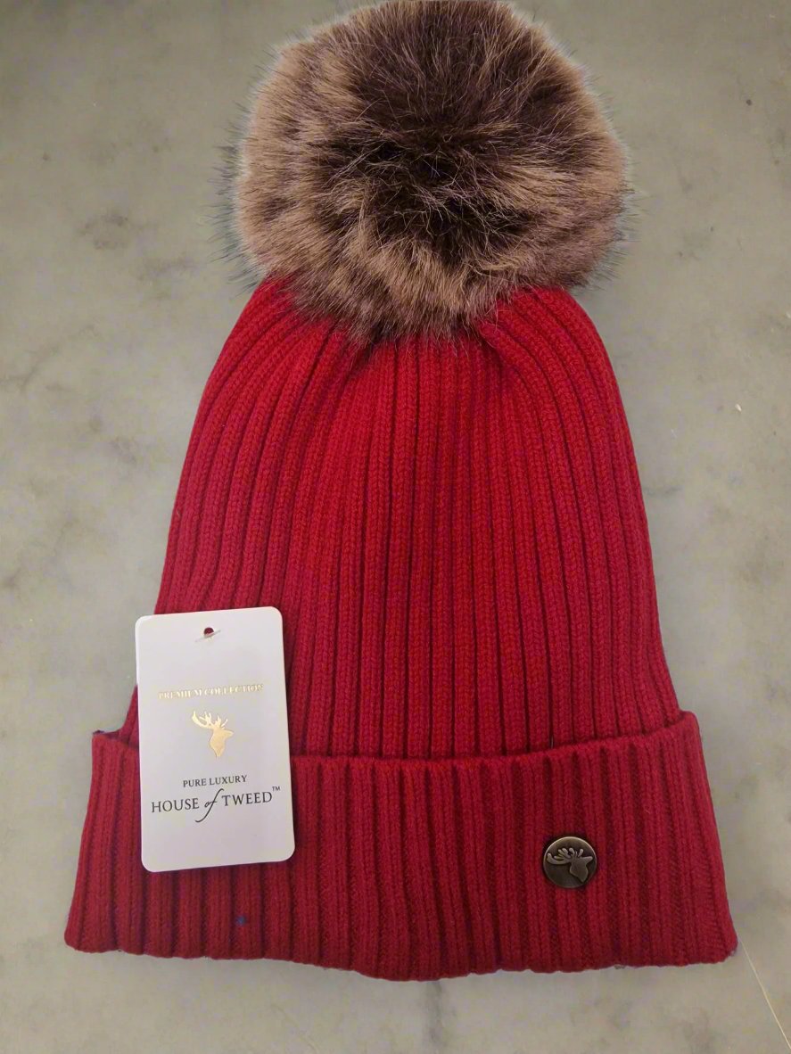House Of Tweed Womens Luxury Warm Pom Pom Beanie Hat - Just £13.99! Shop now at Warwickshire Clothing.
