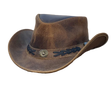 Hazy Blue Kids Real Leather Australian Western Cowboy Bush Hat - Troy - Just £16.99! Shop now at Warwickshire Clothing.