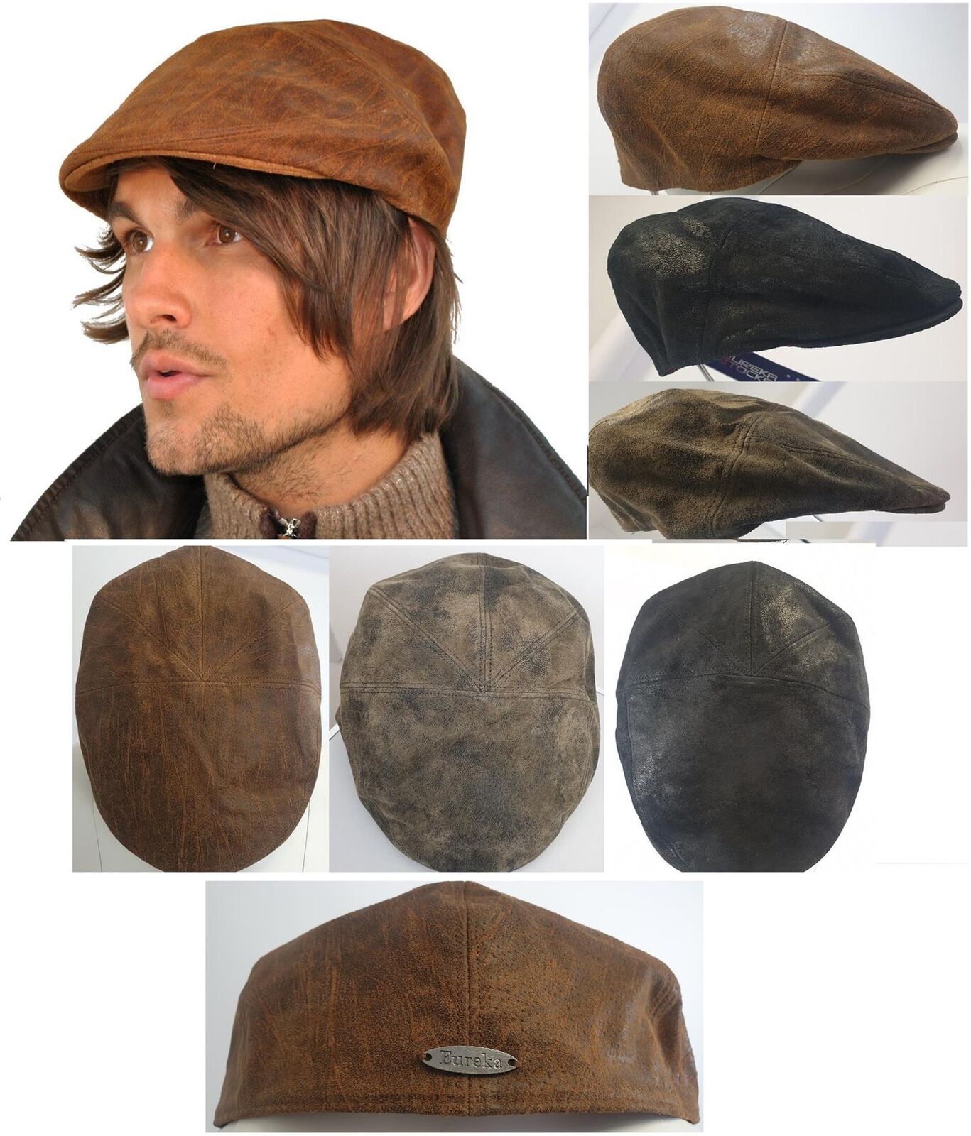 Eureka Stockade Leather Flat Cap Peaky Blinders - Just £27.99! Shop now at Warwickshire Clothing.