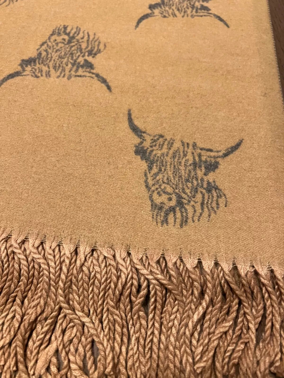 House of Tweed Reversible Highland Cow Print Scarf - Just £14.99! Shop now at Warwickshire Clothing.