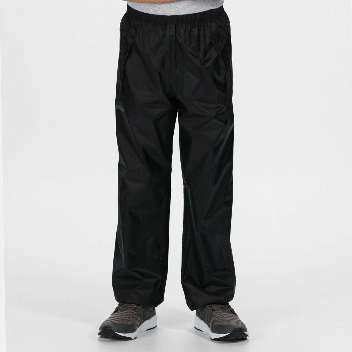 Regatta Navy Children Kids Waterproof Over Trousers - Black - Just £7.95! Shop now at Warwickshire Clothing.