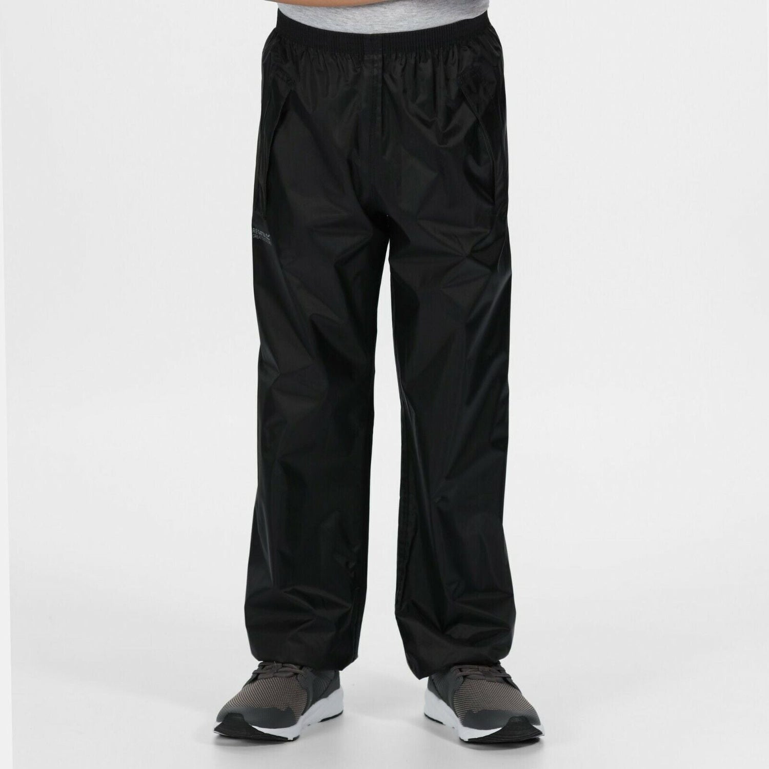 Regatta Navy Children Kids Waterproof Over Trousers - Black - Just £7.95! Shop now at Warwickshire Clothing.