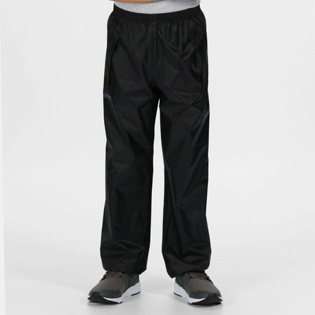 Regatta Navy Children Kids Waterproof Over Trousers - Black - Just £7.95! Shop now at Warwickshire Clothing.
