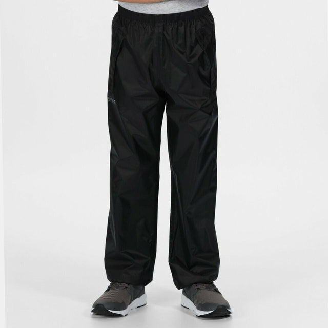 Regatta Navy Children Kids Waterproof Over Trousers - Black - Just £7.95! Shop now at Warwickshire Clothing.
