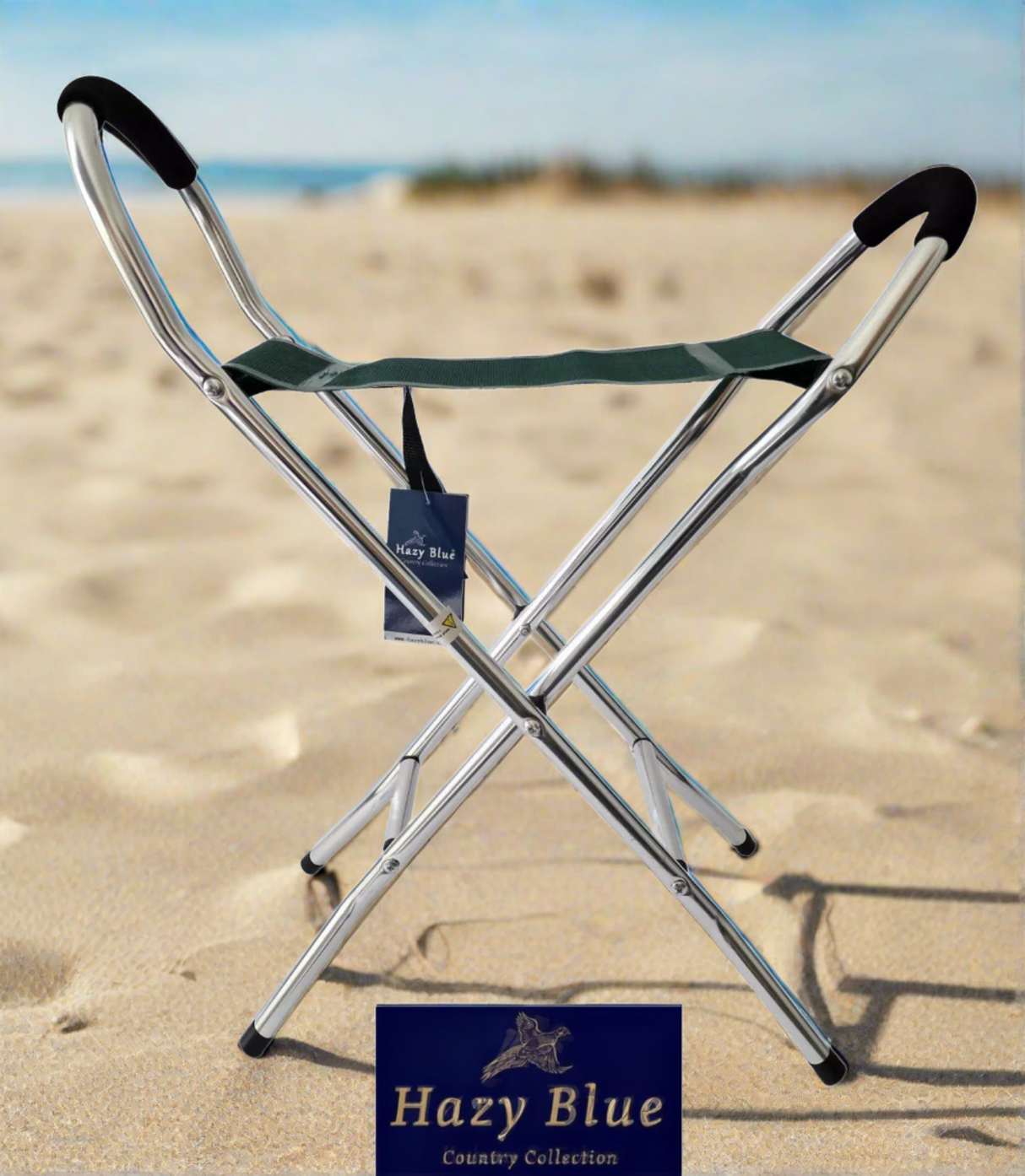 Hazy Blue Aluminium Pyramid Folding Stool - Just £22.99! Shop now at Warwickshire Clothing.