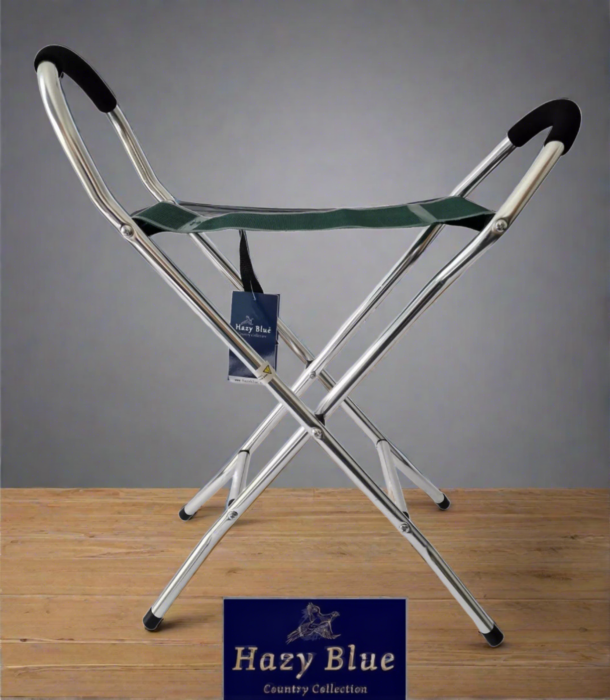 Hazy Blue Aluminium Pyramid Folding Stool - Just £22.99! Shop now at Warwickshire Clothing.