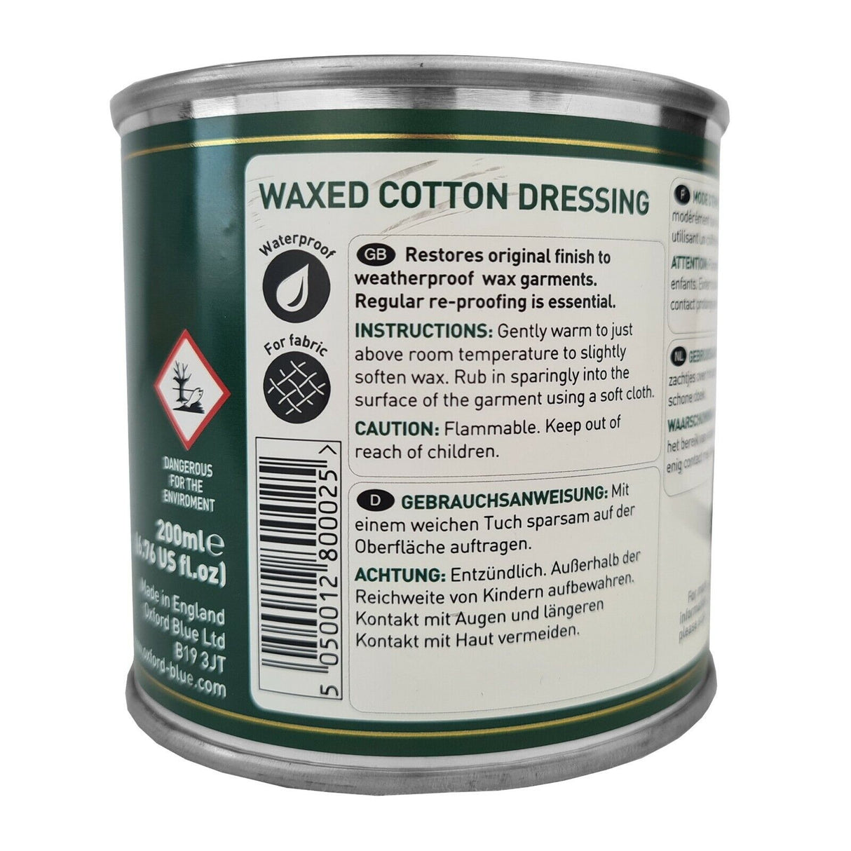 Oxford Blue Wax Dressing Re Waxing Tin 200ml - Just £9.99! Shop now at Warwickshire Clothing.
