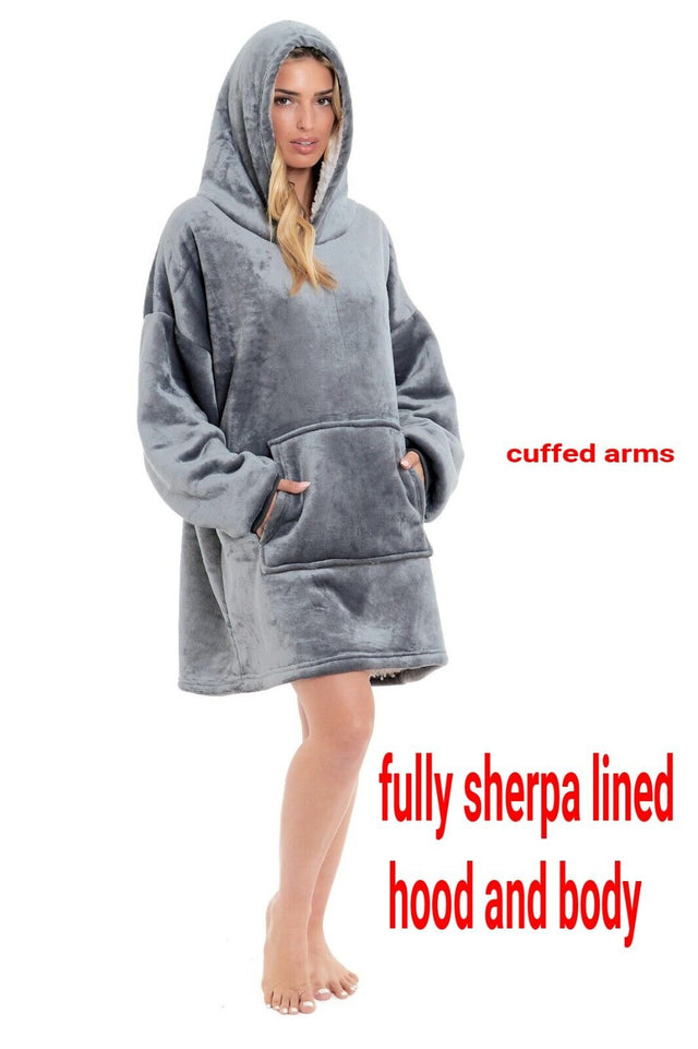 Foxburry - Snuggle in Style: Ladies Oversized Sherpa Blanket Hoodie - Just $19.99! Shop now at Warwickshire Clothing. Free Dellivery.