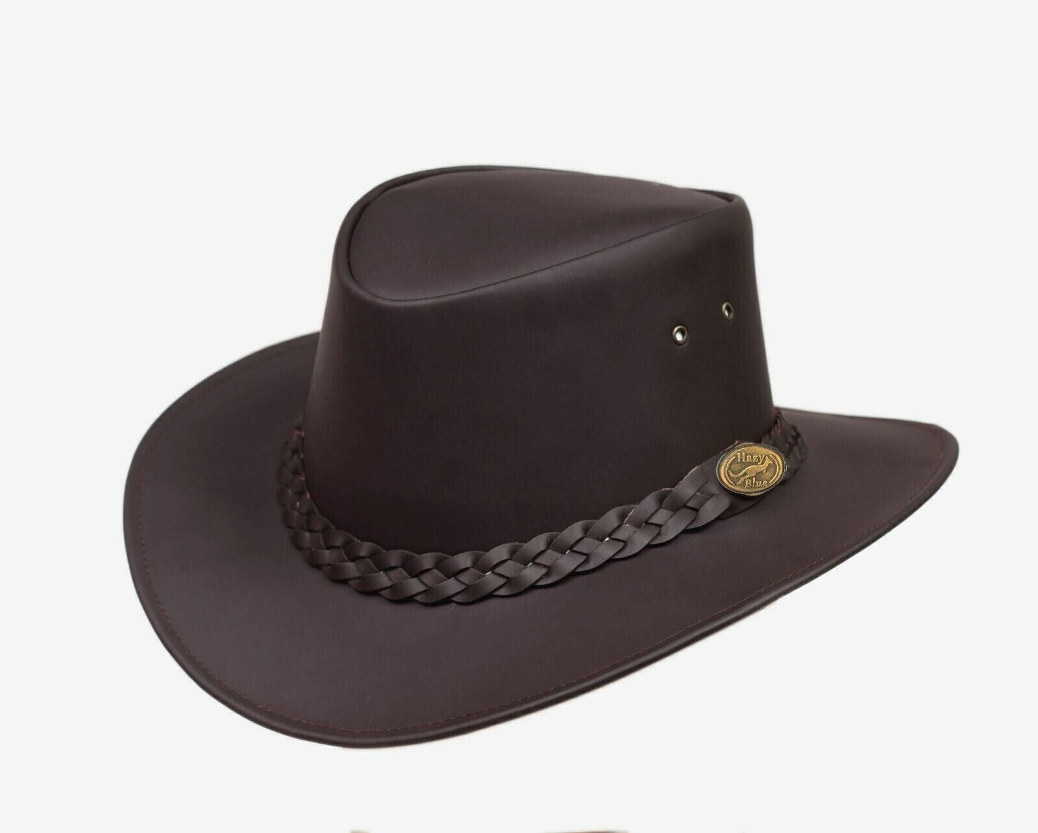 Hazy Blue Leather Australian Style Outback Cowboy Bute Style Hat - Just £17.99! Shop now at Warwickshire Clothing.