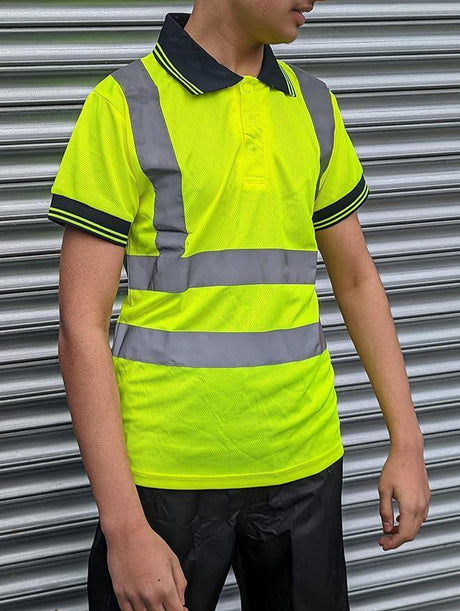 Hi Vis Visibility Polo T-Shirt Safety Reflective Tape PPE - Just £14.99! Shop now at Warwickshire Clothing.