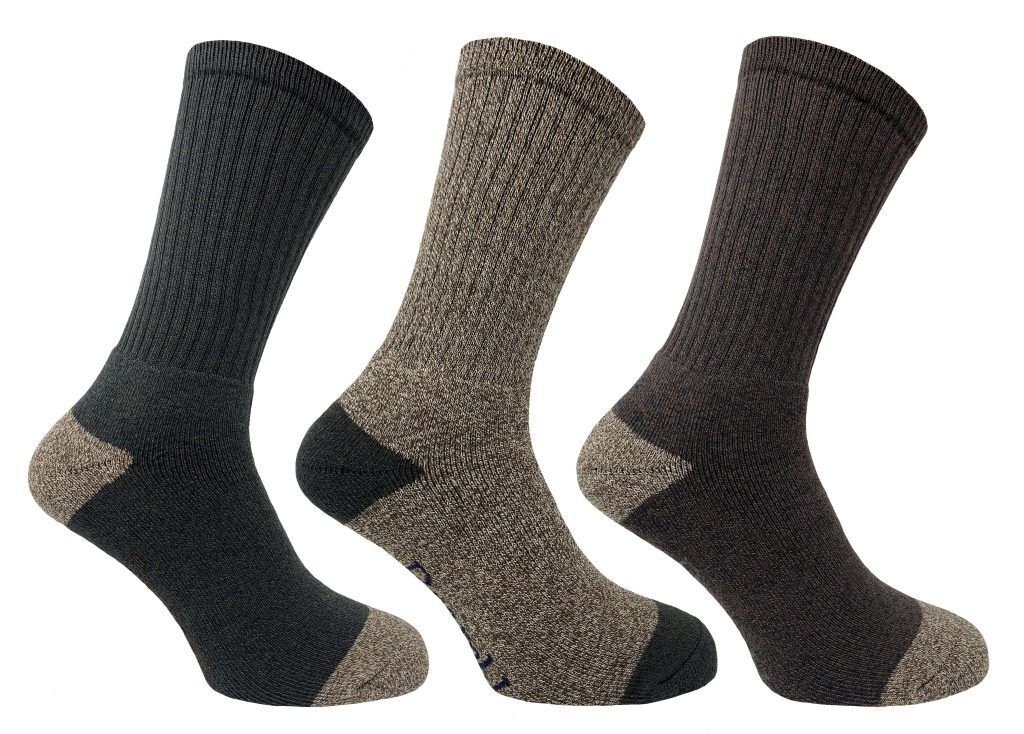 Bramble Mens Docks All Terrain Socks 3PK Green/Beige/Brown 6-11 - Just £11.99! Shop now at Warwickshire Clothing.