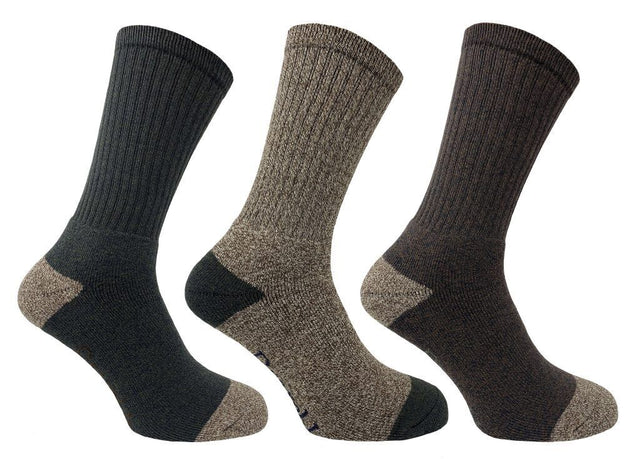 Bramble Mens Docks All Terrain Socks 3PK Green/Beige/Brown 6-11 - Just £11.99! Shop now at Warwickshire Clothing.