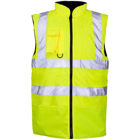 Hi Vis Fleece Lined padded Waterproof Reversible Body Warmer - Just $19.99! Shop now at Warwickshire Clothing. Free Dellivery.
