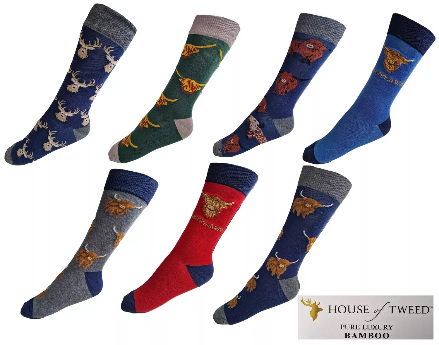 Mens House Of Tweed Luxury Mens Premium Bamboo Socks Scotland Clans - Just £6.99! Shop now at Warwickshire Clothing.