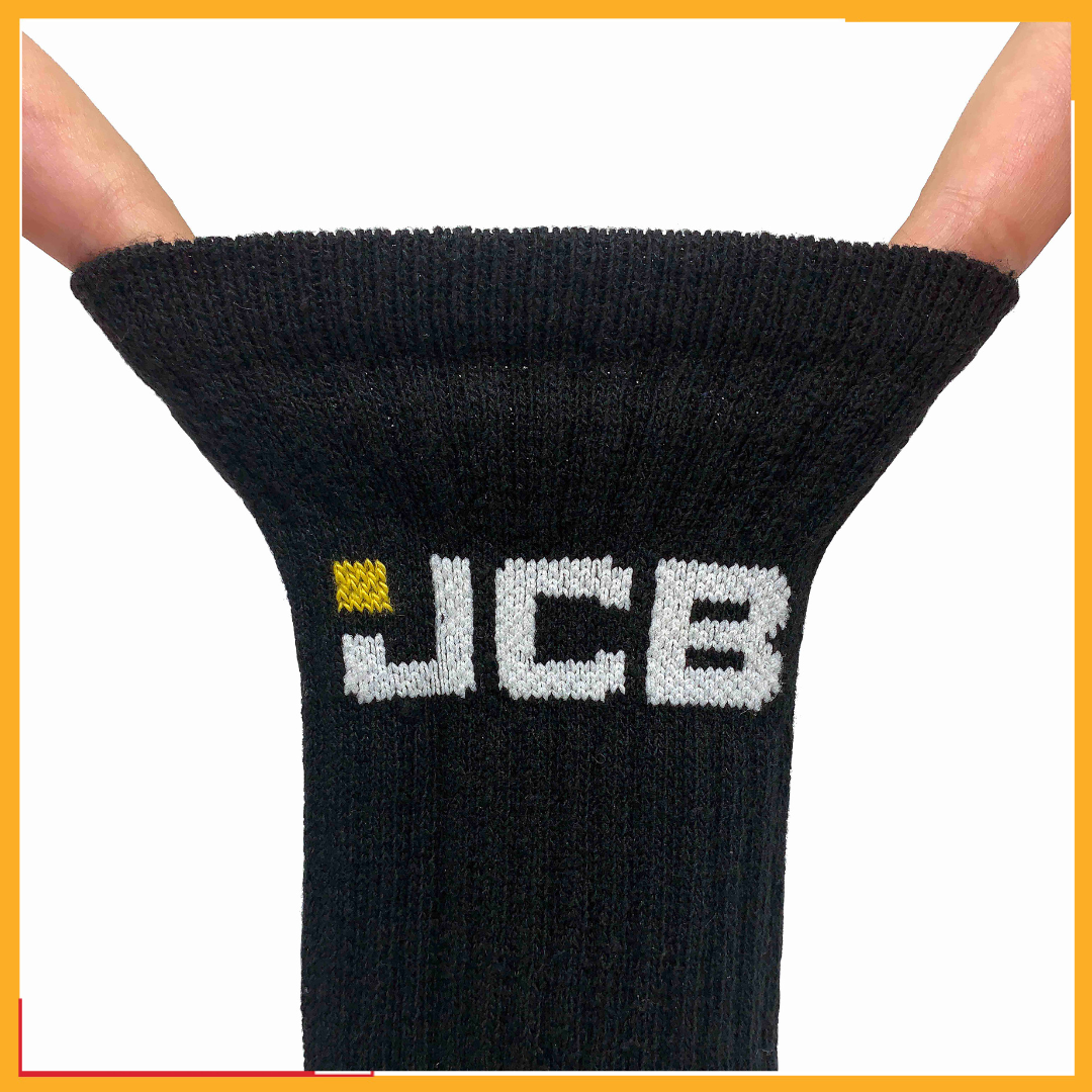 Men's Black Work Socks | JCB Workwear Range | 3 Pairs | U.K. Size 6-11 - Just £9.99! Shop now at Warwickshire Clothing.