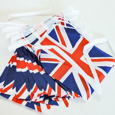 Union Jack British Flag Bunting 10m 33ft Nylon Birthday Coronation Celebration - Just $5.49! Shop now at Warwickshire Clothing. Free Dellivery.