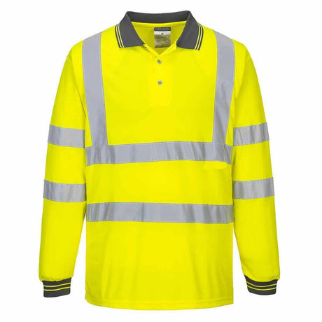 Aerotec Hi-Vis Long Sleeved Polo Shirt - Just $17.99! Shop now at Warwickshire Clothing. Free Dellivery.