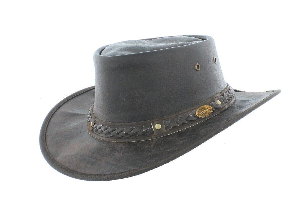 Hazy Blue Leather Australian Style Outback Cowboy Bute Style Hat - Just $24.99! Shop now at Warwickshire Clothing. Free Dellivery.