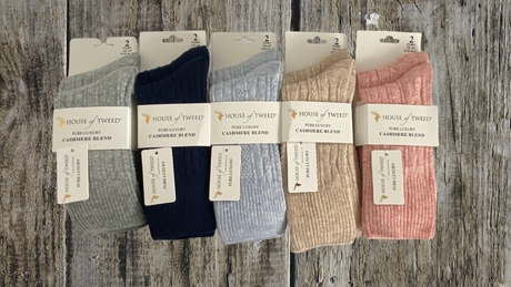 House of Tweed Pure Luxury Cashmere Socks | 2 Pairs / UK 4-8 - Just £10! Shop now at Warwickshire Clothing.