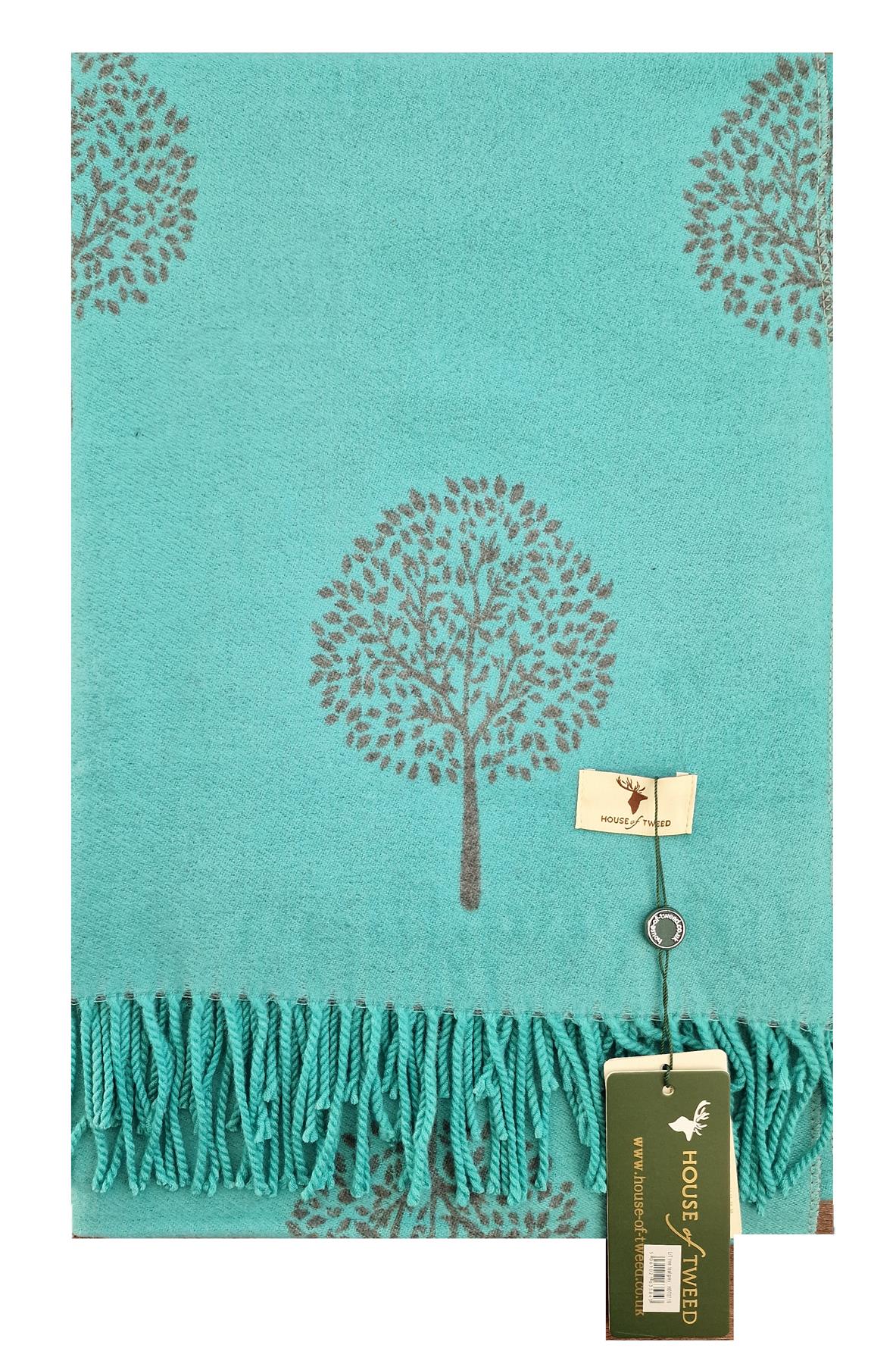 House of Tweed Soft Cashmere Blend Reversible Scarf - Tree of Life - Just £14.99! Shop now at Warwickshire Clothing.