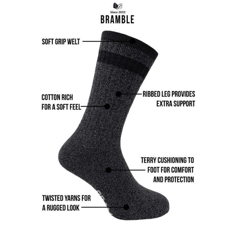 Bramble Mens 3 Pack Stripe All Terrain Socks - Just $10.99! Shop now at Warwickshire Clothing. Free Dellivery.