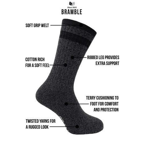 Bramble Mens Docks All Terrain Socks 3PK Mixed 6-11 - Just £11.99! Shop now at Warwickshire Clothing.