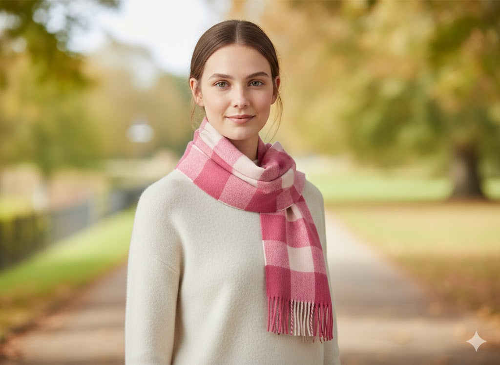 House Of Tweed Womens Soft Check Tartan Scarf